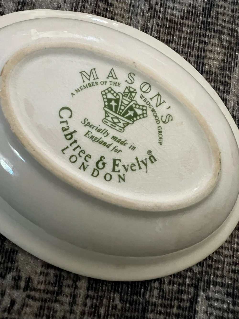 Vintage Mason's Ironstone for Crabtree & Evelyn Ceramic Soap Dish, Exotic Bird